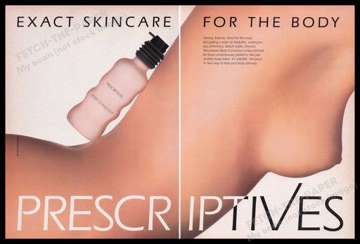 Prescriptives 1980s Print Advertisement (2 pgs) 1987 Fetch the Paper!