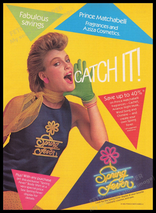 Prince Matchabelli 1980s Print Advertisement Ad 1985 Fetch the Paper!