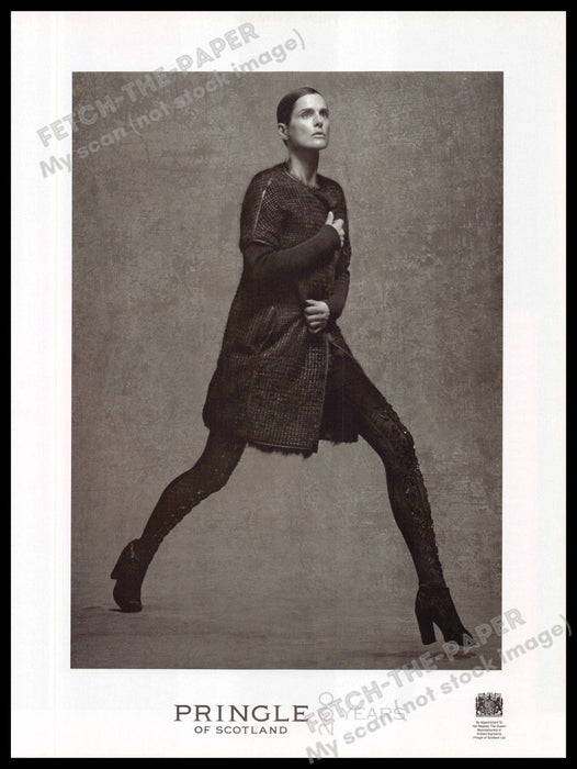 Pringle of Scotland 2010s Magazine Print Ad 2015 Long Legs Model Tall Boots Pringle of Scotland