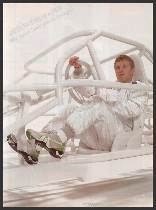 Puma Shoes Kasey Kahne 2000s Print Advertisement Ad 2006 Nascar Driver Fetch-the-Paper