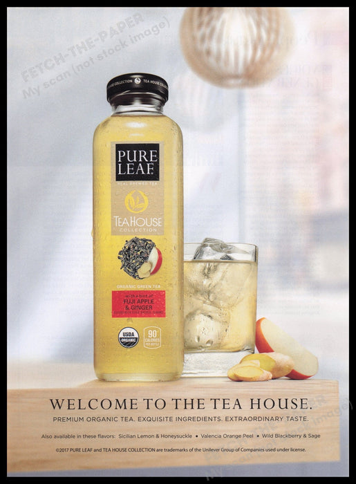 Pure Leaf Tea House Collection 2000s Print Advertisement Ad 2017 Apple Ginger Fetch-the-Paper