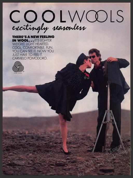 Pure Wool 1980s Magazine Print Advertisement 1988 Legs Camera Cool Wools Fetch-the-Paper