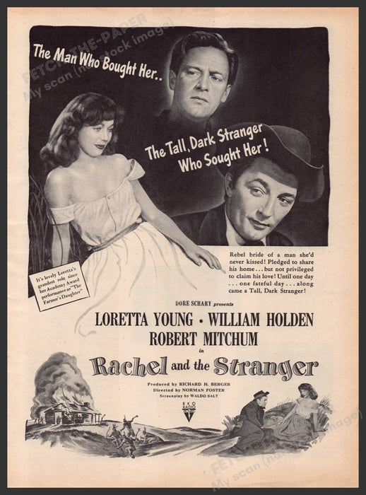 "Rachel and the Stranger" Movie Release 1940s Print Advertisement Ad 1948 Fetch-the-Paper