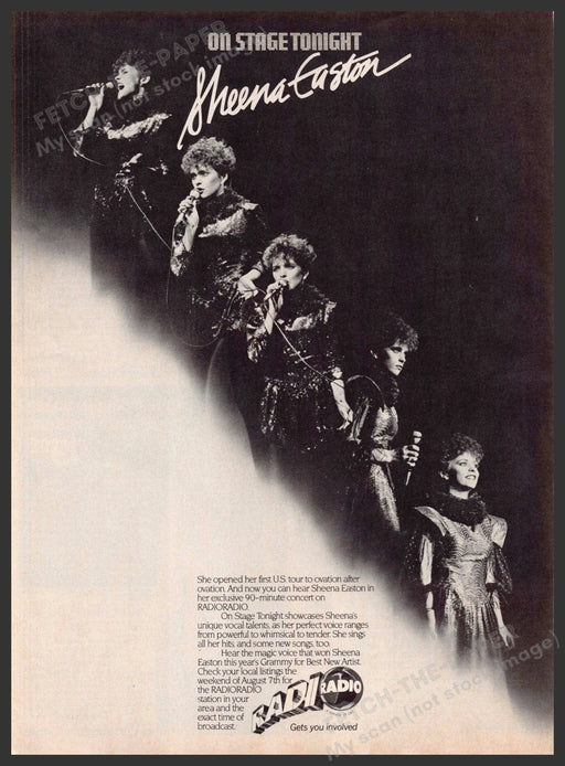 RadioRadio Sheena Easton 1980s Print Advertisement 1982 On Stage Tonight Fetch-the-Paper