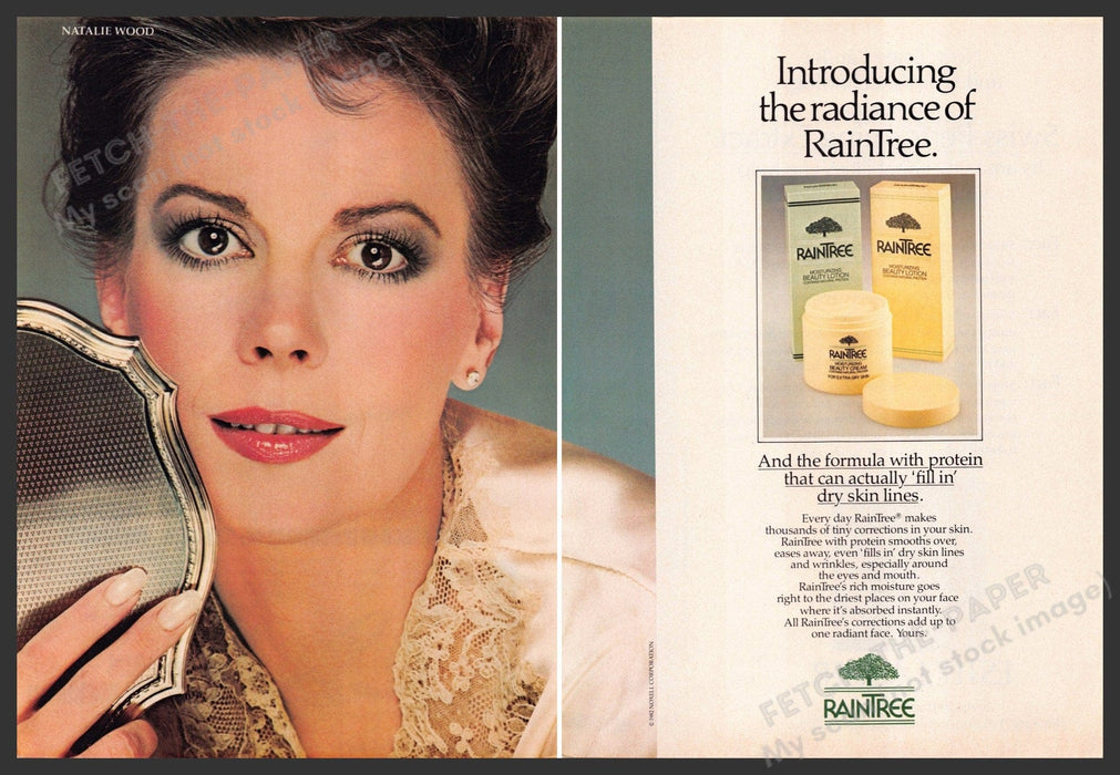 Raintree Natalie Wood 1980s Print Advertisement (2 pages) 1982 Raintree