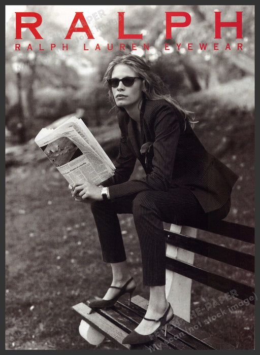Ralph Lauren Eyewear 1990s Print Advertisement Ad 1998 Legs Sitting on Bench Ralph Lauren