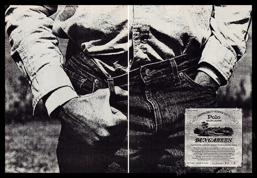 Ralph Lauren Polo Dungarees Jeans 1980s Print Advertisement (2 Page) 1985 Fetch-the-Paper