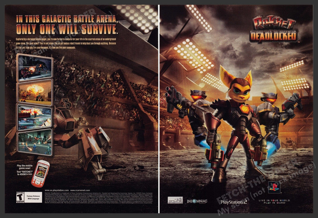 Ratchet Deadlocked Video Game 2000s Print Advertisement Ad (2 pages) 2006 Fetch-the-Paper