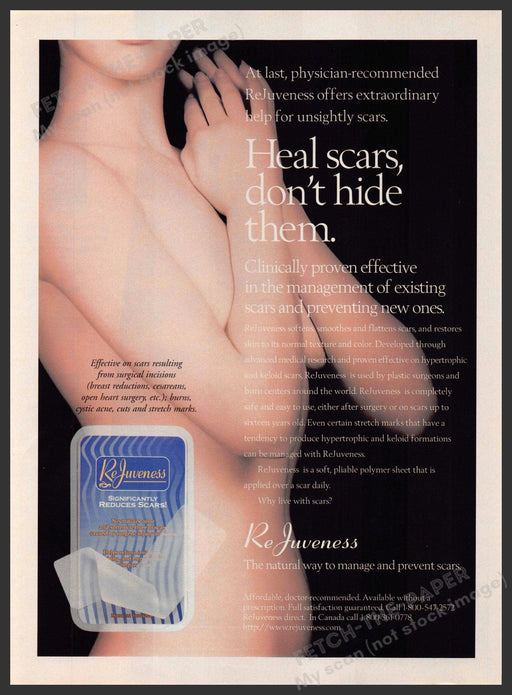 Re Juveness 1990s Print Advertisement Ad 1997 Bare Scar Body Re Juveness