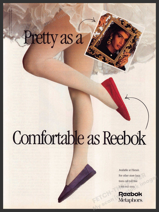 Reebok 1980s Print Advertisement Ad 1989 Metaphors Tights Shoes Legs Reebok