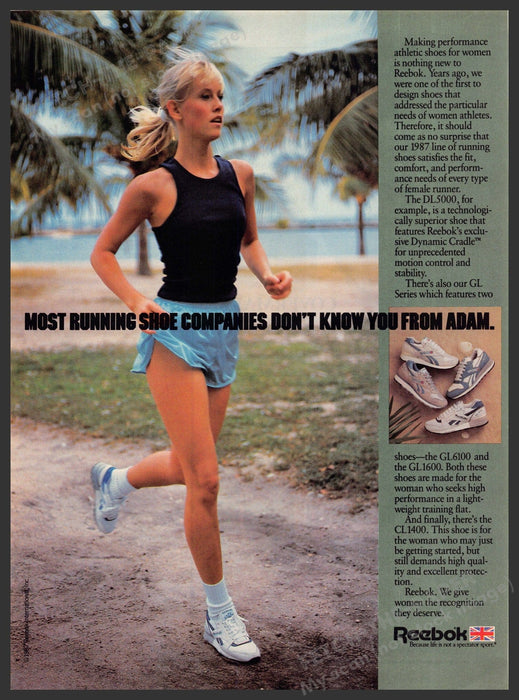 Reebok DL5000 1980s Print Advertisement 1987 "Don't know you from Adam" Reebok DL5000