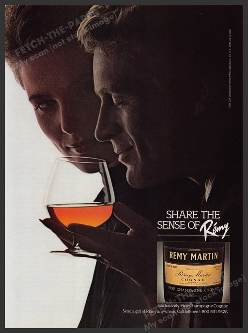 Remy Martin Cognac 1980s Print Advertisement Ad 1987 Couple "Share the Sense" Fetch-the-Paper