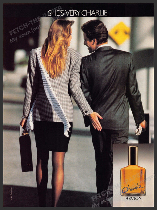 Revlon 1980s Magazine Print Advertisement 1988 Charlie Pat the Butt Revlon