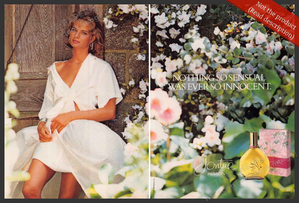 Revlon 1980s Magazine Print Advertisement (2 pages) 1989 Jontue "so innocent" Revlon