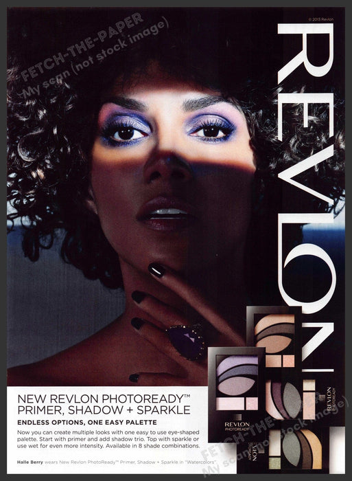 Revlon Halle Berry 2000s Print Advertisement 2013 Photoready Shadow Fetch-the-Paper