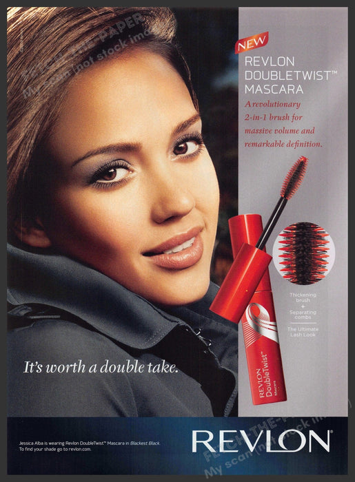 Revlon Jessica Alba 2000s Print Advertisement Ad 2009 Doubletwist Mascara Revlon