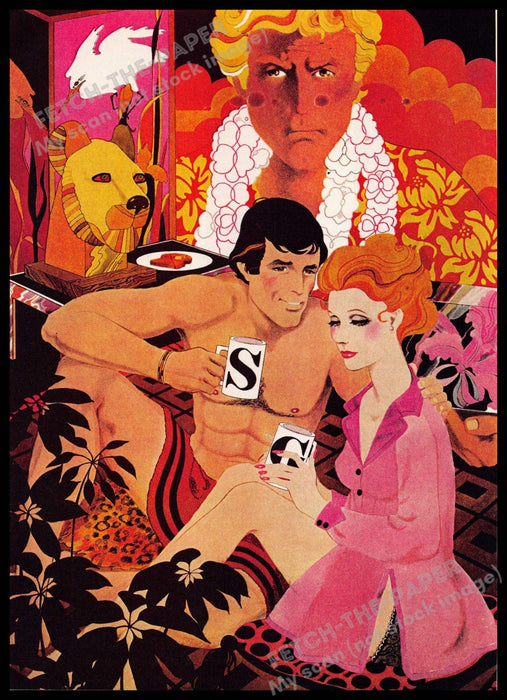 Richard Ellescas Artist 1970s Magazine Illustration 1977 "The girl next door" Richard Ellescas