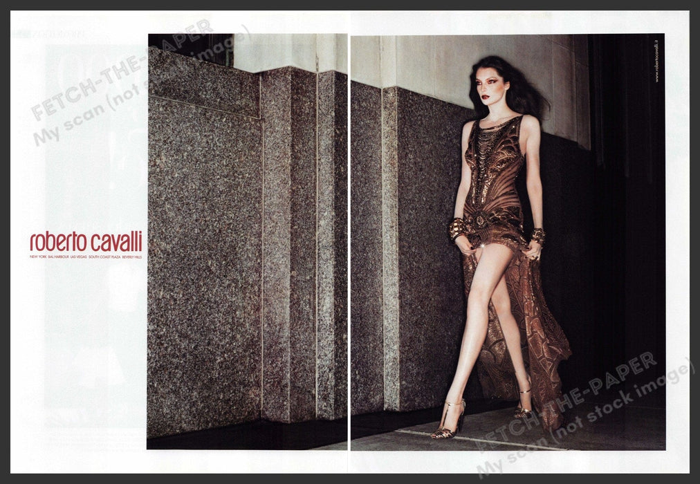 Roberto Cavalli 2000s Print Ad (2 pgs) 2006 Dress Long Legs Evening Roberto Cavalli