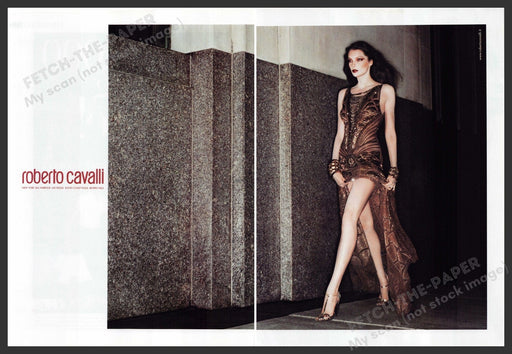 Roberto Cavalli 2000s Print Ad (2 pgs) 2006 Dress Long Legs Evening Roberto Cavalli