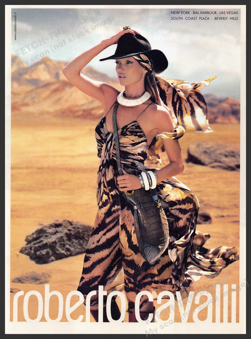 Roberto Cavalli Kate Moss 2000s Print Advertisement 2007 Tiger Stripes Roberto Cavalli