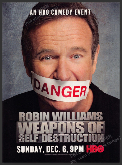 Robin Williams HBO 2000s Print Advertisement Ad 2009 Comedy Robin Williams