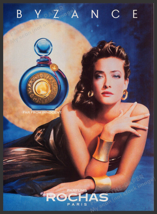 Rochas Paris Byzance Perfume 1980s Print Advertisement Ad 1988 Fetch-the-Paper