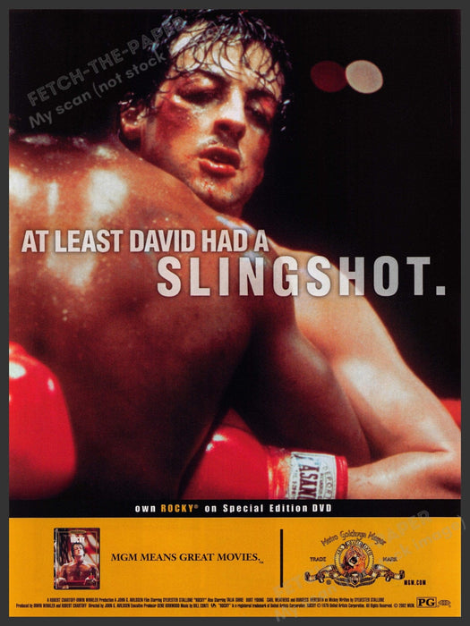 Rocky Sylvester Stallone Boxing 2000s Print Advertisement Ad 2002 Fetch-the-Paper