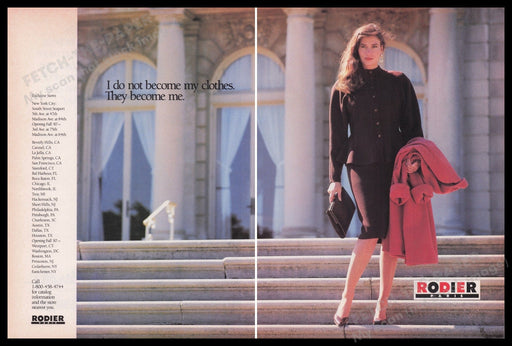 Rodier Paris Clothing 1980s Print Advertisement (2 pages) 1987 Legs Fetch the Paper!