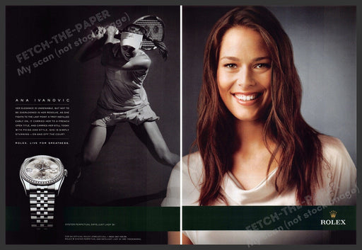 Rolex 2010s Print Advertisement (2 page) 2011 Ana Ivanovic Tennis Player Rolex