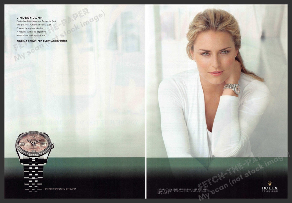 Rolex Lindsey Vonn 2010s Print Ad (2 pgs) 2010 Watch Skiier Rolex