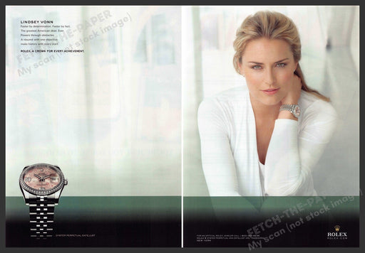 Rolex Lindsey Vonn 2010s Print Ad (2 pgs) 2010 Watch Skiier Rolex