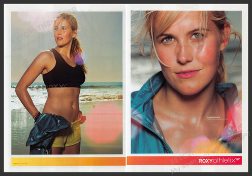 Roxy Athletix Sarah Burke X-Games 2000s Print Advertisement (2 pages) 2009 Fetch-the-Paper