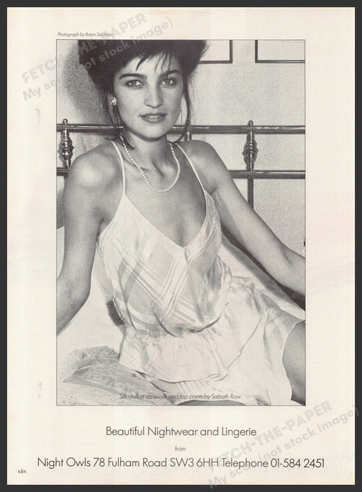 Sabath Row Nightwear Lingerie 1980s Print Advertisement Ad 1982 Fetch the Paper!