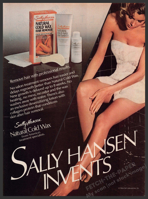 Sally Hansen 1980s Magazine Print Advertisement 1984 Legs Natural Cold Wax Sally Hansen