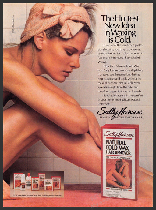 Sally Hansen 1980s Print Advertisement Ad 1988 Legs Cold Wax Hair Remover Fetch-the-Paper