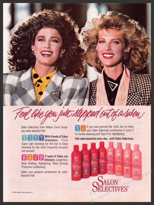 Salon Selectives 1980s Magazine Print Advertisement Ad 1988 Big Hair! Salon Selectives
