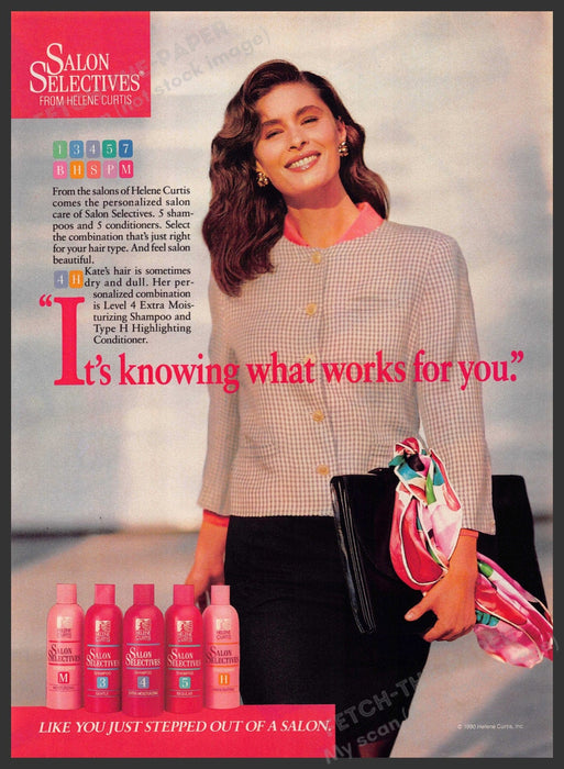 Salon Selectives 1990s Print Ad 1990 "It's knowing what works for you" Salon Selectives