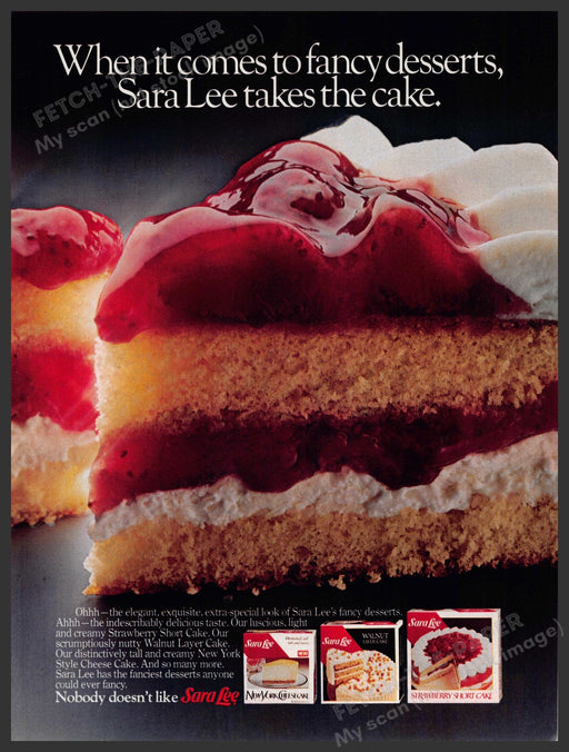 Sara Lee 1980s Print Advertisement Ad 1983 Cheesecakes Desserts Sara Lee