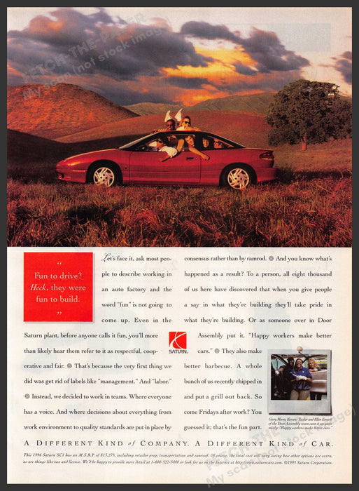 Saturn SC1 1990s Print Advertisement Ad 1995 Car Fun to Drive Saturn
