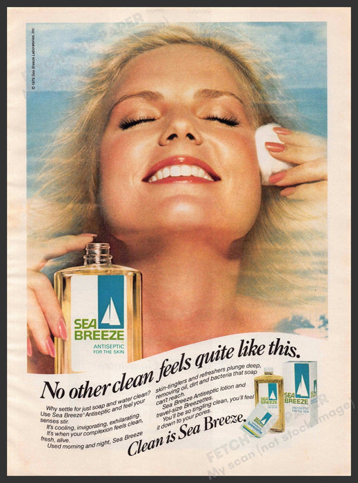 Sea Breeze Antiseptic 1980s Print Advertisement 1981 Face Blonde Sea Breeze