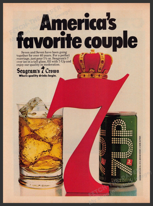 Seagram's 7 Crown Whisky 1970s Print Advertisement Ad 1979 Fetch-the-Paper