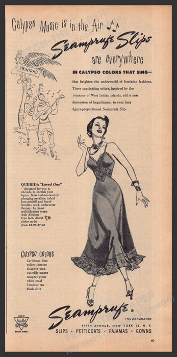 Seamprufe Slip Lingerie 1940s Print Advertisement Ad 1949 Fetch-the-Paper