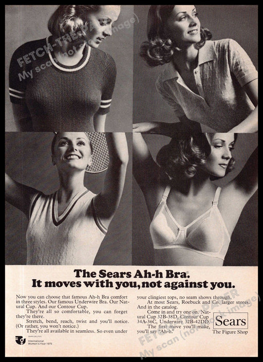 Sears Ah-h Bra 1970s Magazine Print Ad 1975 Young Girl Going About Her Day Sears Ah-h Bra