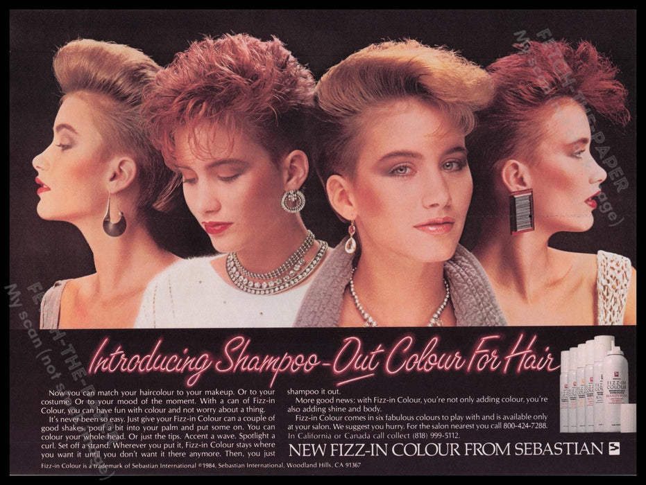 Sebastian Shampoo-Out Color 1980s Print Advertisement Ad 1984 Fetch the Paper!