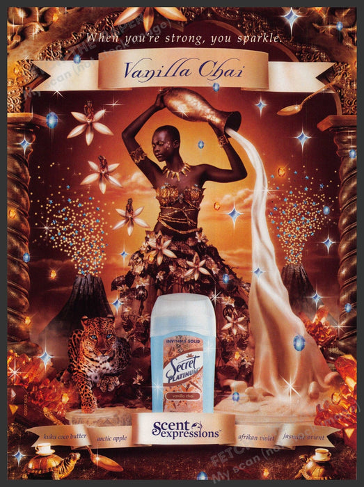 Secret Platinum 2000s Print Ad 2007 Vanilla Chai Sparkle Secret Deodorant
