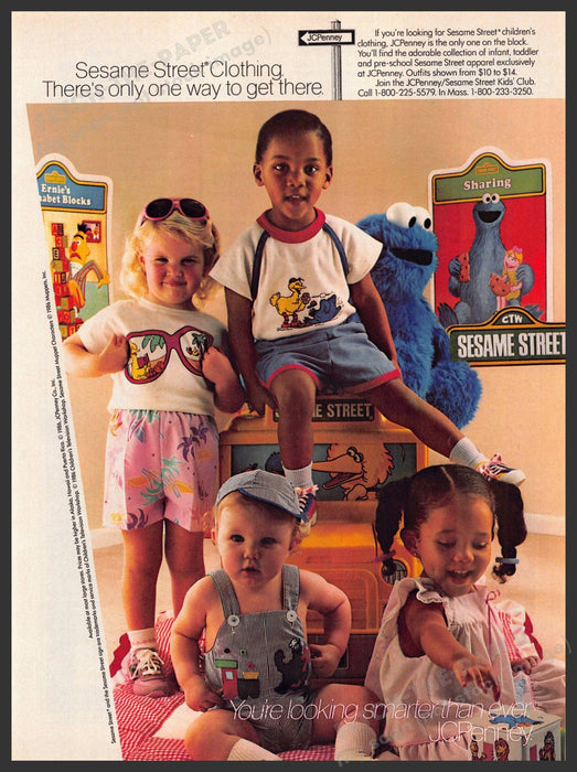 Sesame Street 1980s Magazine Print Advertisement 1986 Toddler Clothing Sesame Street