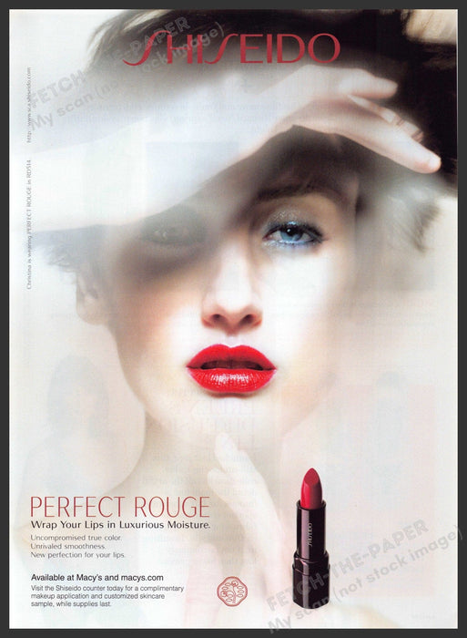 Shiseido 2000s Print Advertisement 2009 Red Lips Perfect Rouge Fetch-the-Paper