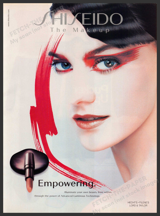 Shiseido The Makeup 2000s Print Advertisement Ad 2001 Empowering Cosmetic Face Fetch-the-Paper