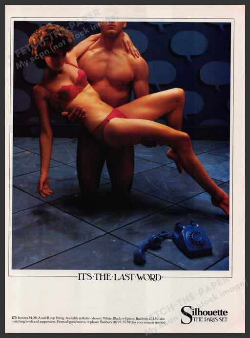 Silhouette Lingerie 1980s Print Advertisement Ad 1982 "It's the last word" Fetch the Paper!