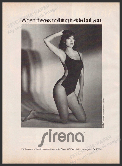 Sirena 1980s Magazine Print Advertisement 1984 Swimwear Lycra Legs Sirena